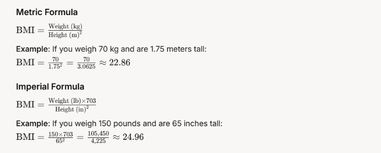 BMI Calculator Formula